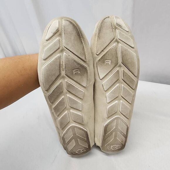 UGG Australia Everton Rivera Emboss White Suede Boat Shoe Loafers Men's US 14 - Picture 8 of 9